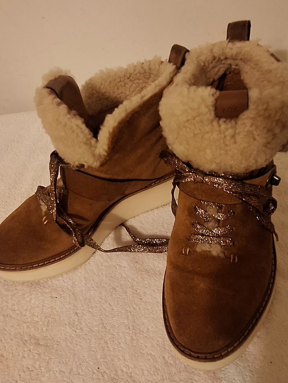 Coach Urban Hiker Shearling Suede Boots .